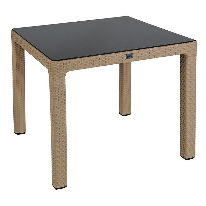 253-000032 Τραπέζι Explore με UV protection PP cappucino 90x90x73.5εκ