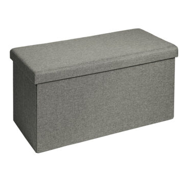 Σκαμπό-μπαούλο Greatness ύφασμα γκρι 76x38x38εκ