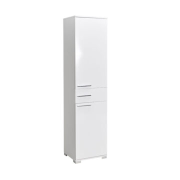 Ντουλάπα Chad με συρτάρια λευκό gloss 45x40x188εκ