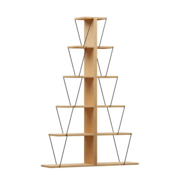 Βιβλιοθήκη mini Tars sonoma-μαύρο 130x22x146εκ