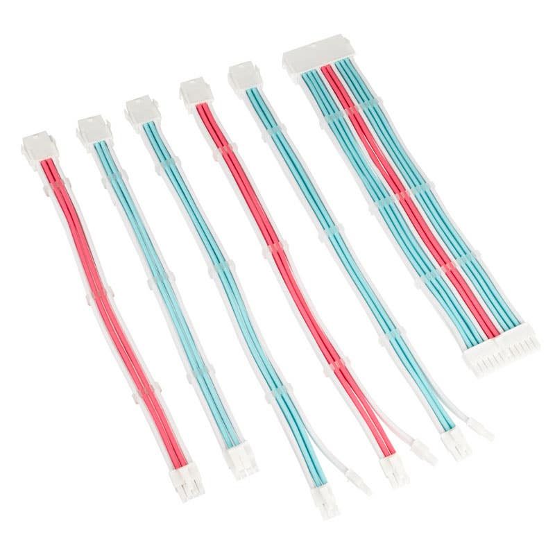 zuad-1300-02 Kolink Core Adept Braided Cable Extension Kit – Brilliant White/Neon Blue/Pure Pink