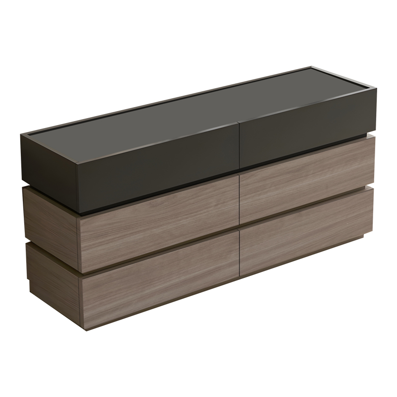 072-000102 Συρταριέρα Sonlen μελαμίνη και mdf σε ανθρακί-ανοιχτό καρυδί απόχρωση 120x40x72εκ
