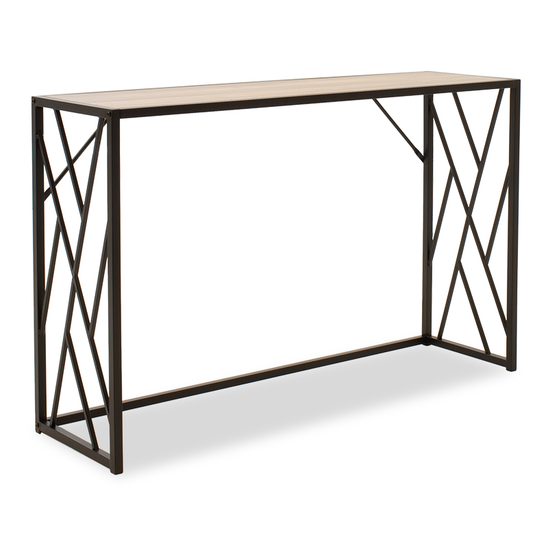 066-000015 Κονσόλα Ivy χρώμα καρυδί-μαύρο 120x35x75εκ