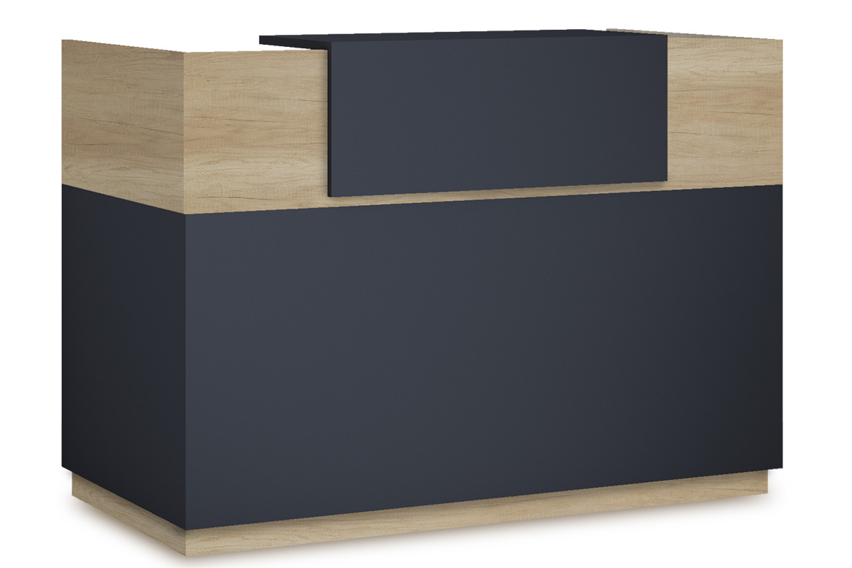 069-000016 Γραφείο reception Lotus σε χρώμα φυσικό - ανθρακί 180x70x110εκ