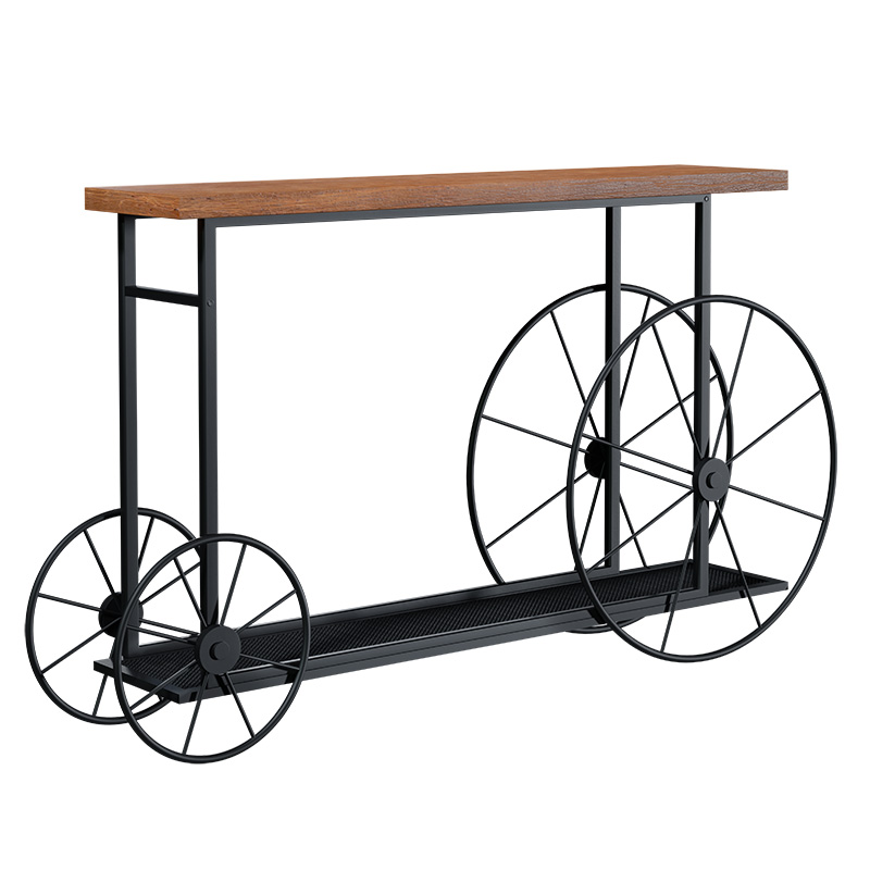 120-000051 Κονσόλα Bike χρώμα μαύρο-καρυδί 148x28x85εκ