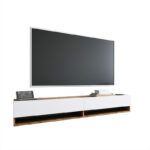 Έπιπλο τηλεόρασης επιτοίχιο Handra λευκό-oak 180x31