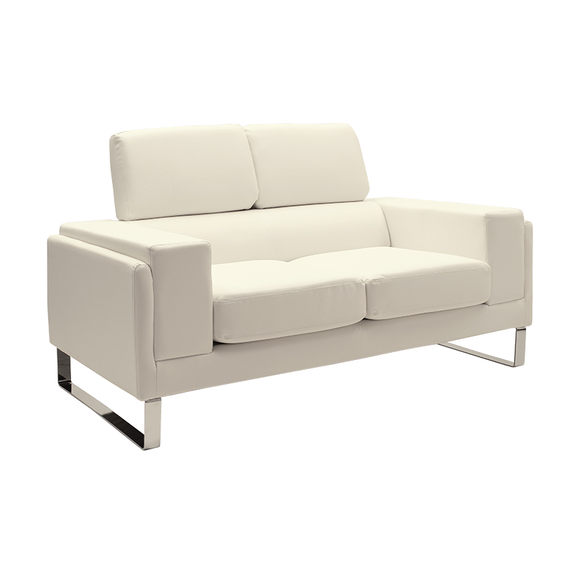 074-000011 Καναπές Shea 2θέσιος PU ivory-inox 158x80x87εκ