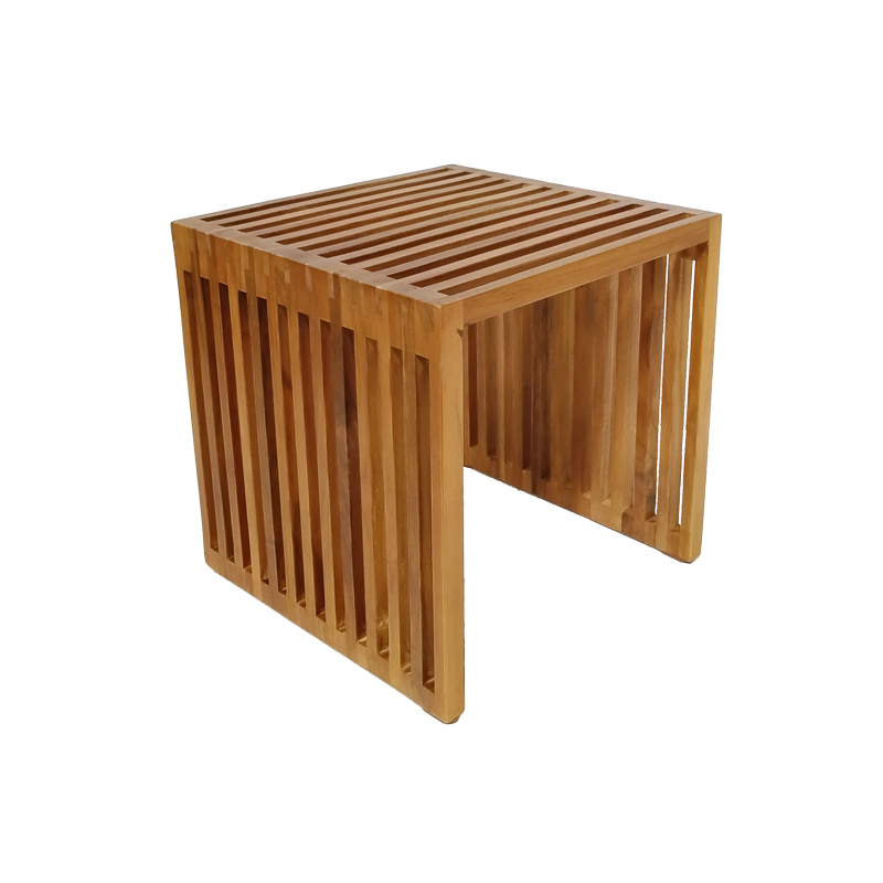 343-000026 Βοηθητικό τραπέζι Saimon teak ξύλο σε φυσική απόχρωση 40x40x40εκ