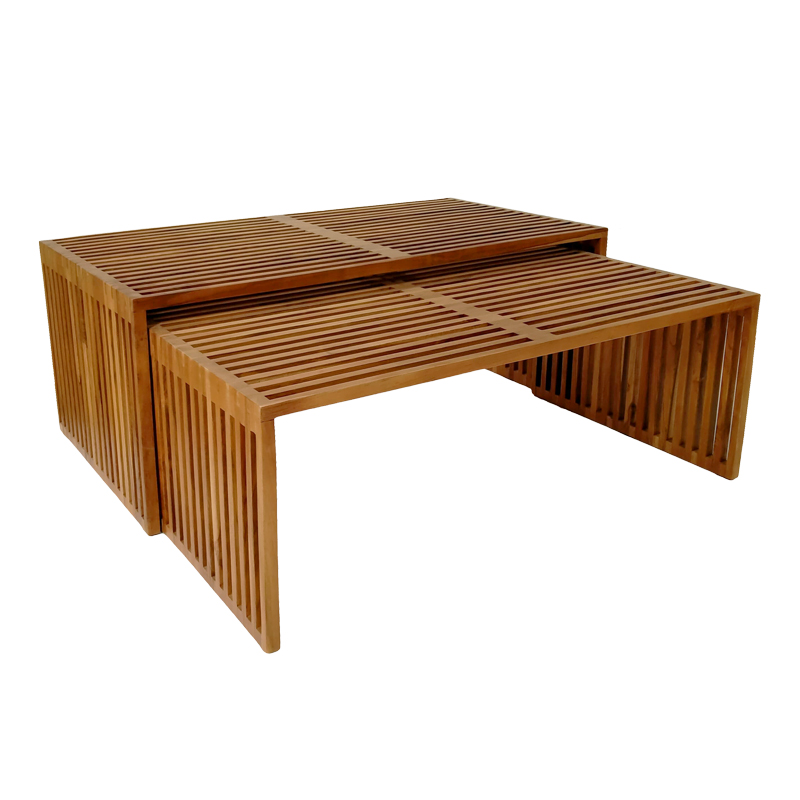 343-000027 Τραπέζι Tinnie σετ 2τεμ teak ξύλο σε φυσική απόχρωση