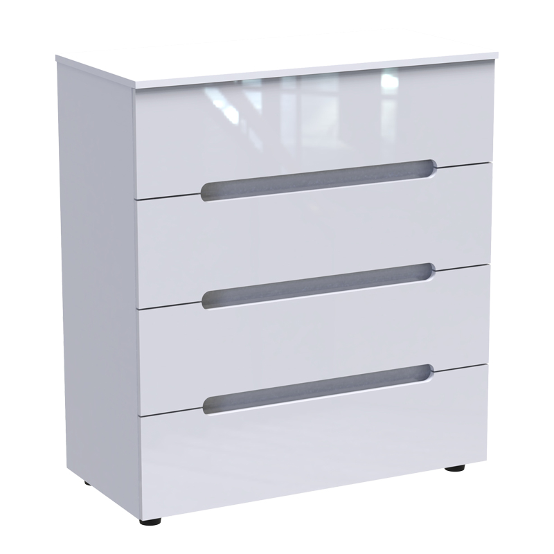361-000018 Συρταριέρα Afina mdf σε λευκή glossy απόχρωση 90x44x101εκ