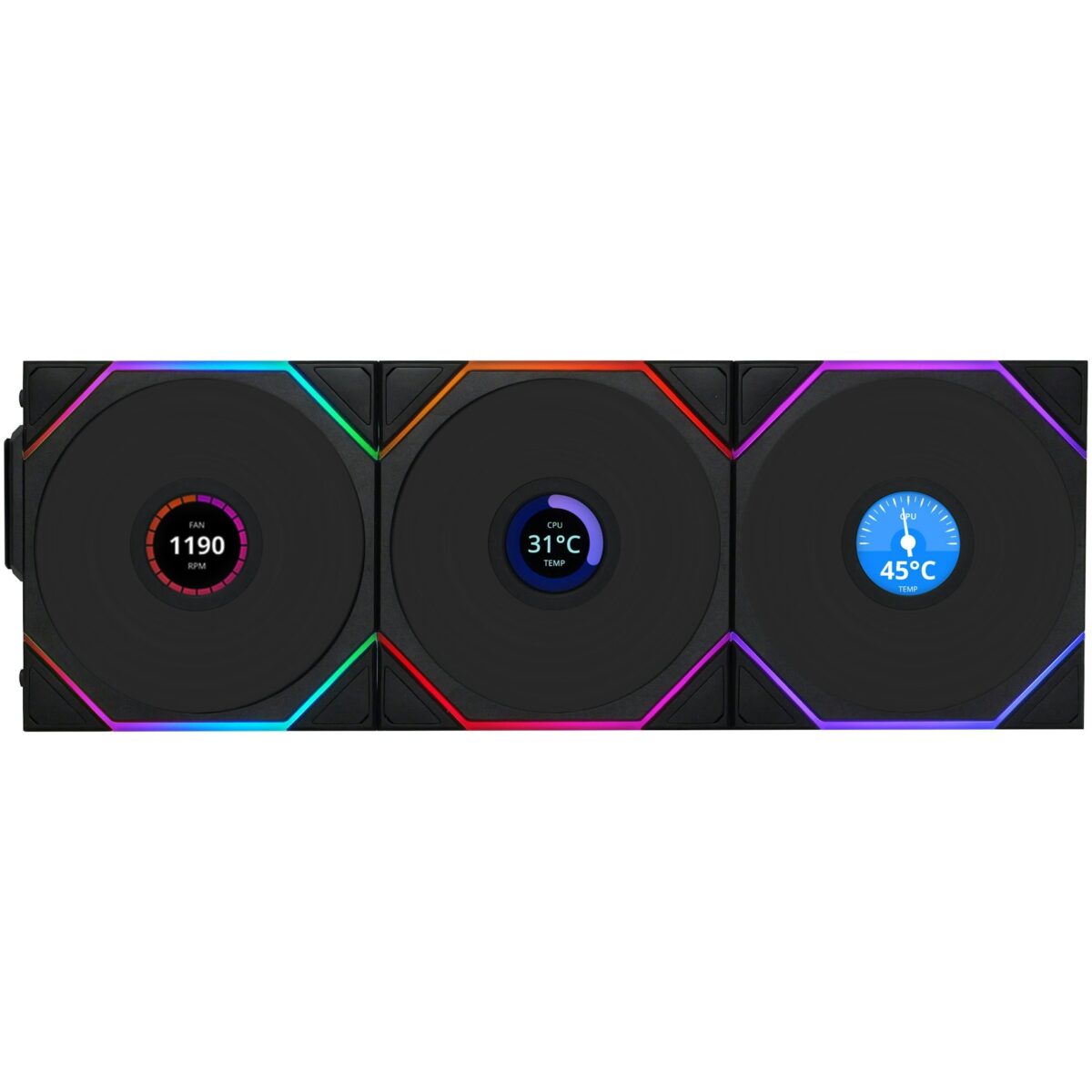 a5bc7e76f0a8374fd851e8c455588950 Lian Li UNI FAN TL-LCD Wireless 120 Black (3pcs & controller) Case Fan