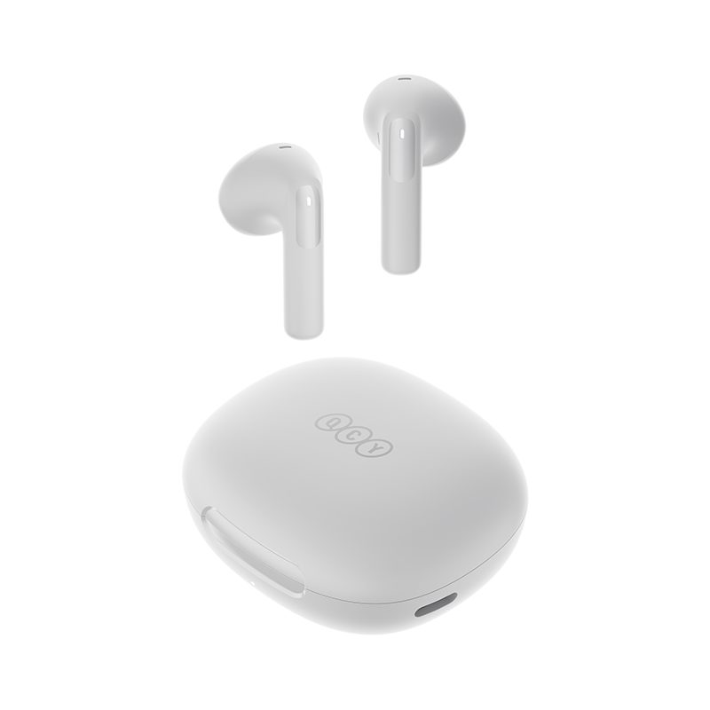 1 QCY AilyBuds E20 White- Hybrid ANC Semi-Ear TWS earbuds 6mics 13mm dynamic driver IPX4 BT5.4 35h