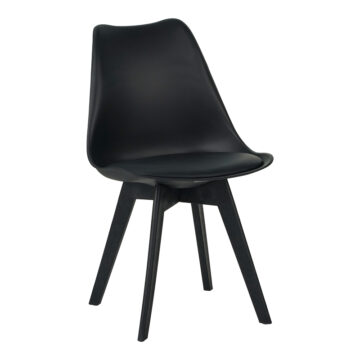 Καρέκλα Gaston I PP-PU σε μαύρη απόχρωση 53.5x48.5x81