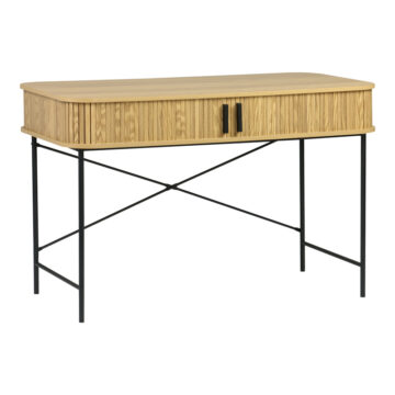 Κονσόλα Scandi MDF/Metal σε φυσική απόχρωση με μεταλλικά μαύρα πόδια 120x60x76