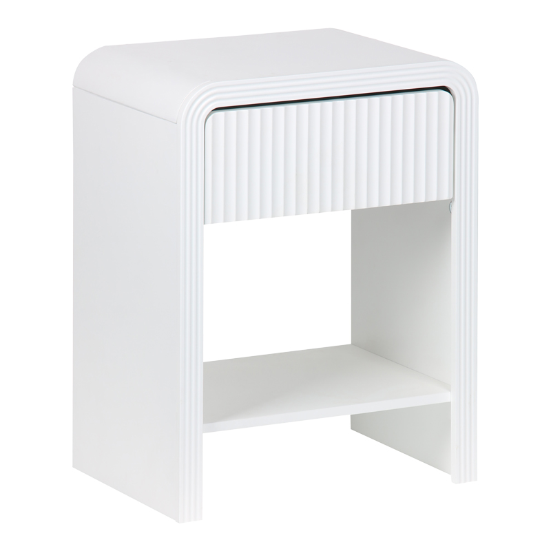 260-000026 Κομοδίνο Zeplen MDF σε λευκή απόχρωση 40x30x53εκ
