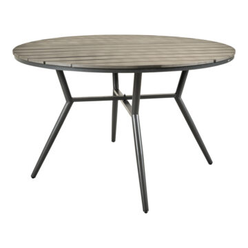 Τραπέζι Appa αλουμίνιο και plywood σε ανθρακί απόχρωση Φ120x74εκ