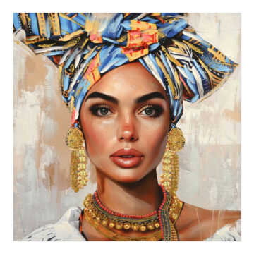 Πίνακας σε καμβά Turban Ι Inart 80x3x80εκ