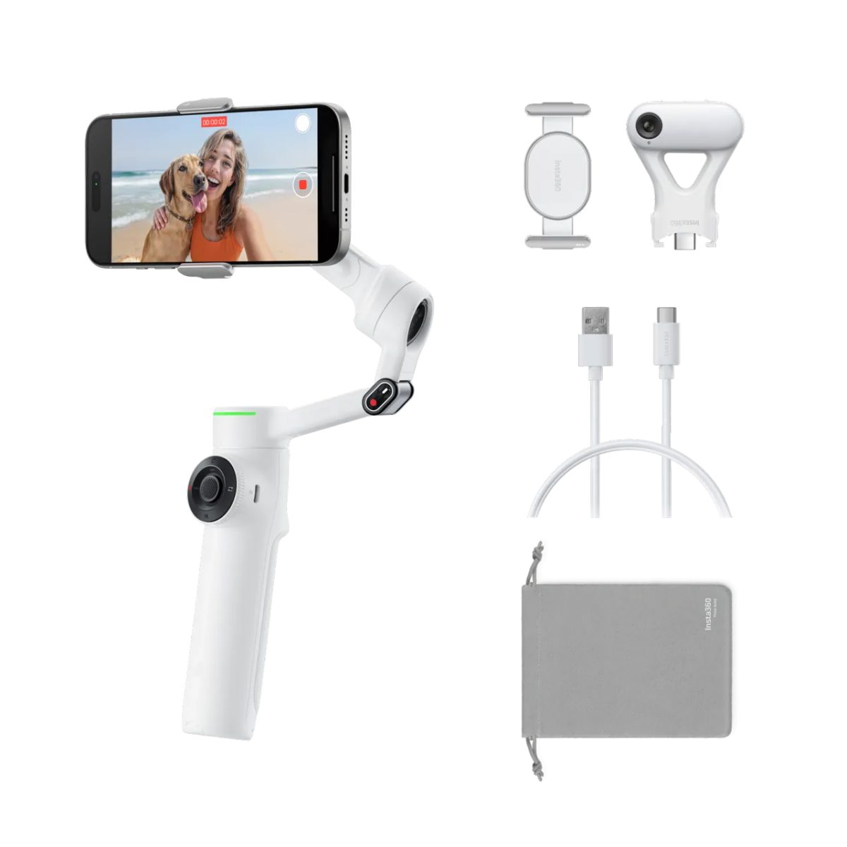 404_dc433dc5-76ba-41a3-bb1b-d3db Insta360 Flow 2 AI Tracker Bundle White - A.I. Powered Gimbal Stabilzer for Smartphone
