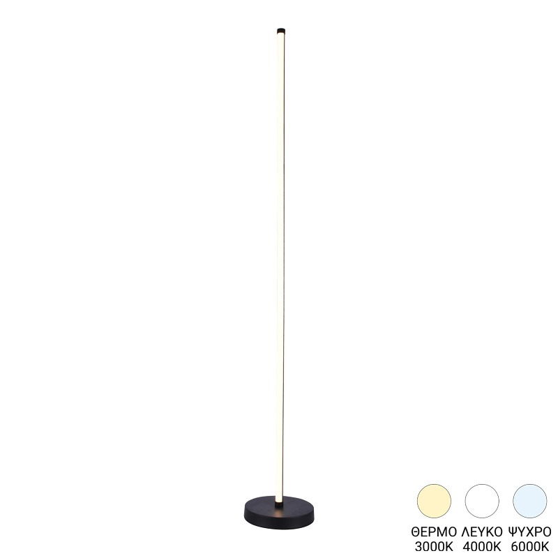 377-000022 Φωτιστικό δαπέδου Topelia led μέταλλο σε μαύρη απόχρωση Φ20x140εκ