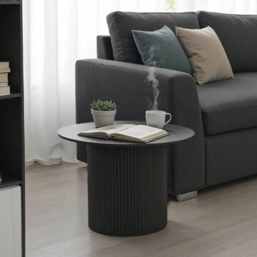 Τραπέζι σαλονιού Dovel mdf σε μαύρη απόχρωση Φ70x40εκ