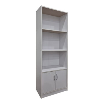 Βιβλιοθήκη Tekaro σε λευκή απόχρωση 60x29x166εκ