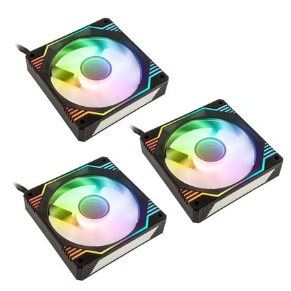 LUKL_009_01 Kolink Umbra X 120mm ARGB High Performance PWM Fan Triple Pack - Black
