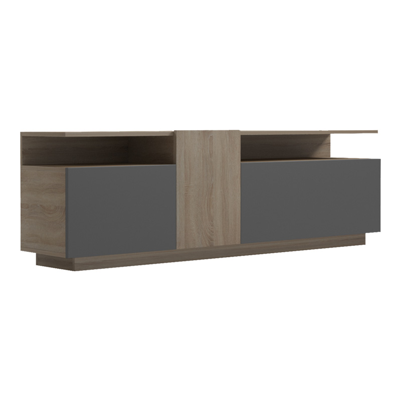 230-000109 Έπιπλο τηλεόρασης Vendora σε sonoma-ανθρακί απόχρωση 150x29.5x46.3εκ