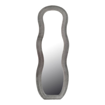 Καθρέπτης Glinde Inart βελούδο σε γκρι απόχρωση 50x3.3x150εκ