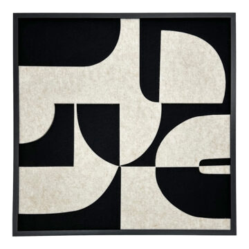 Πίνακας με πλαίσιο Jeire Inart μαύρο-λευκό 62x2.5x62εκ