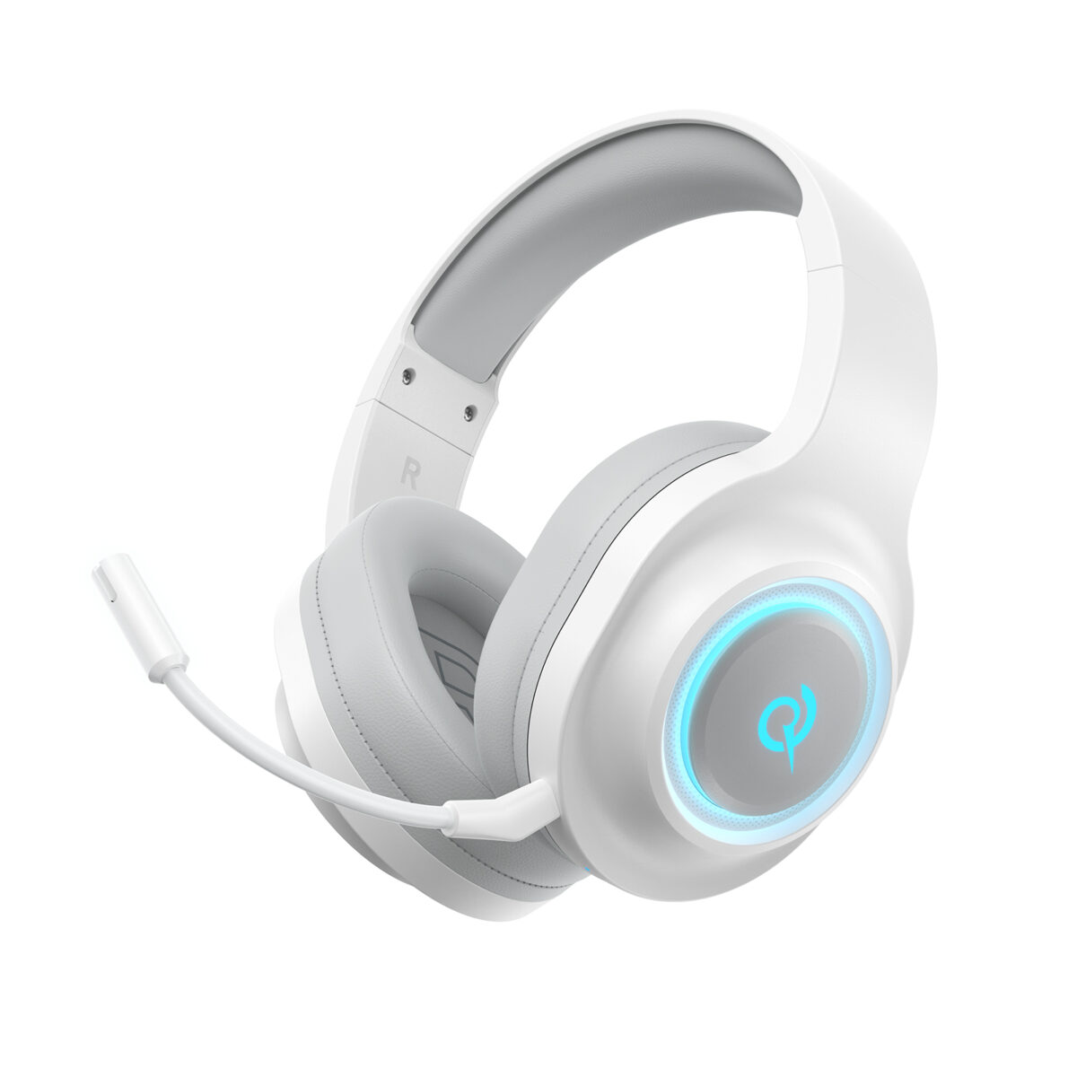 H4GM-USB版本-白色-01 QCY Heroad V200 Wireless Quad White - Bluetooth & WiFi & USB-A & USB-C RGB Gaming Headset PS4/PS5/PC