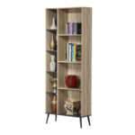 Βιβλιοθήκη Zezan σε sonoma-ανθρακί απόχρωση 76.5x30x200.5εκ