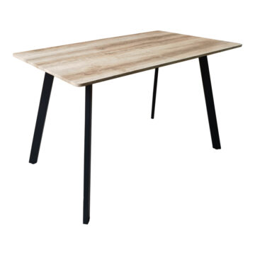 Τραπέζι Squaro sonoma mdf με μαύρα μεταλλικά πόδια 120x70x75εκ
