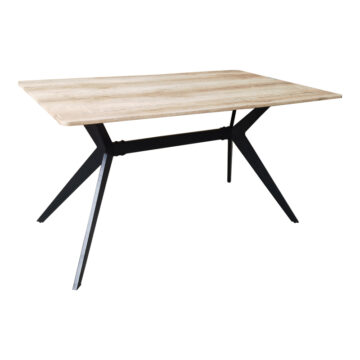 Τραπέζι Ezali sonoma mdf με μαύρα μεταλλικά πόδια 140x80x75εκ