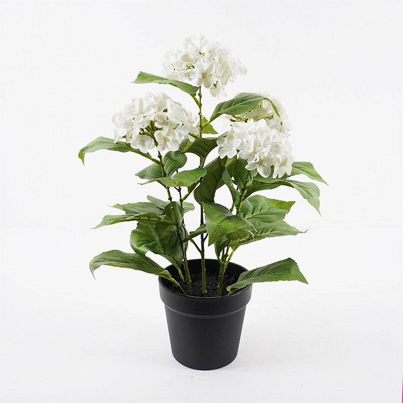 391-000010 Διακοσμητικό φυτό σε γλάστρα Hydrangea Inart λευκό Φ35x50εκ