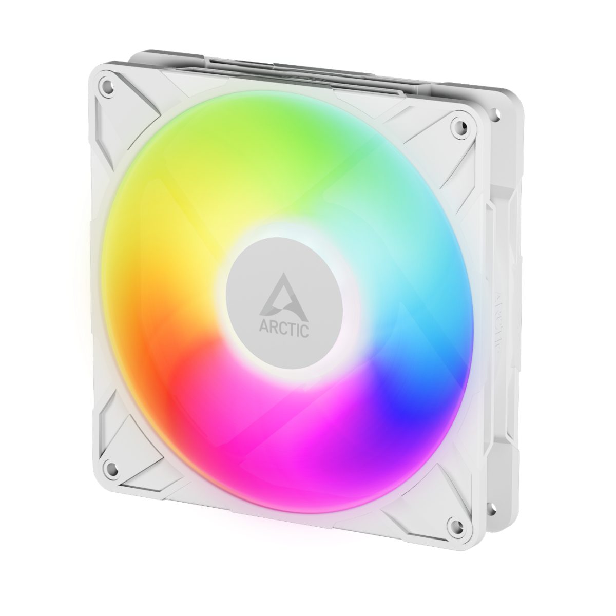 P14_Pro_ARGB_white_rainbow_g00-Custom Arctic P14 Pro REVERSE A-RGB (White) 140mm 2650 RPM - PWM case fan