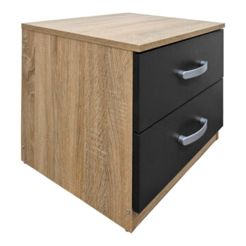Κομοδίνο Athos σε sonoma-ανθρακί απόχρωση 48x40x41.5εκ