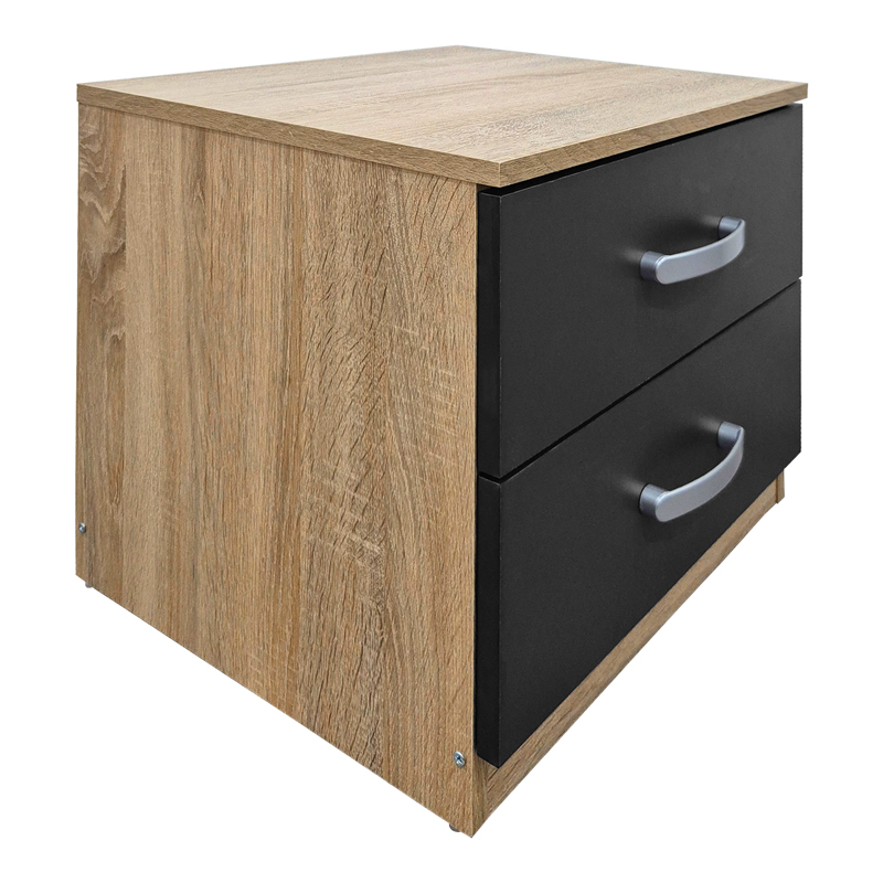 383-000105 Κομοδίνο Athos σε sonoma-ανθρακί απόχρωση 48x40x41.5εκ