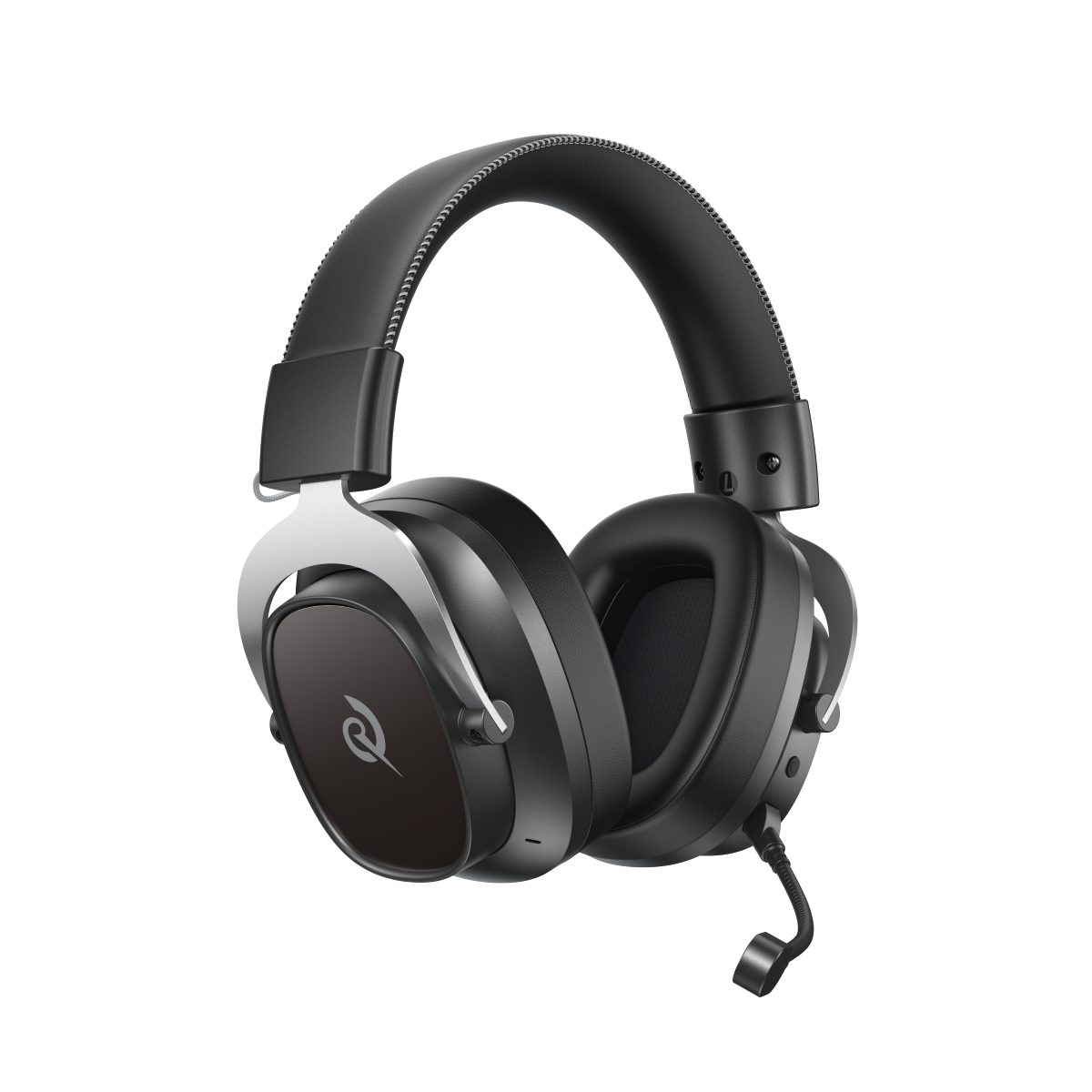 H8GM-银黑色-三模-06-Custom QCY Heroad VT200 Pro Tri-mode Black Wired/Wireless/BT Gaming Headset 53mm Metal Headband PS4/PS5/PC